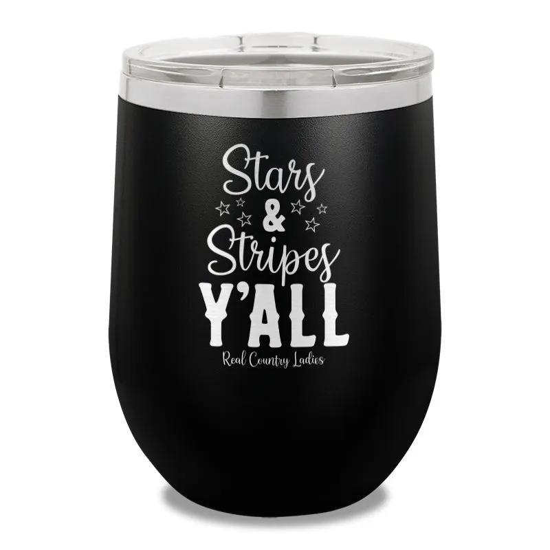 Stars And Stripes Y'all 12oz Stemless Wine Cup