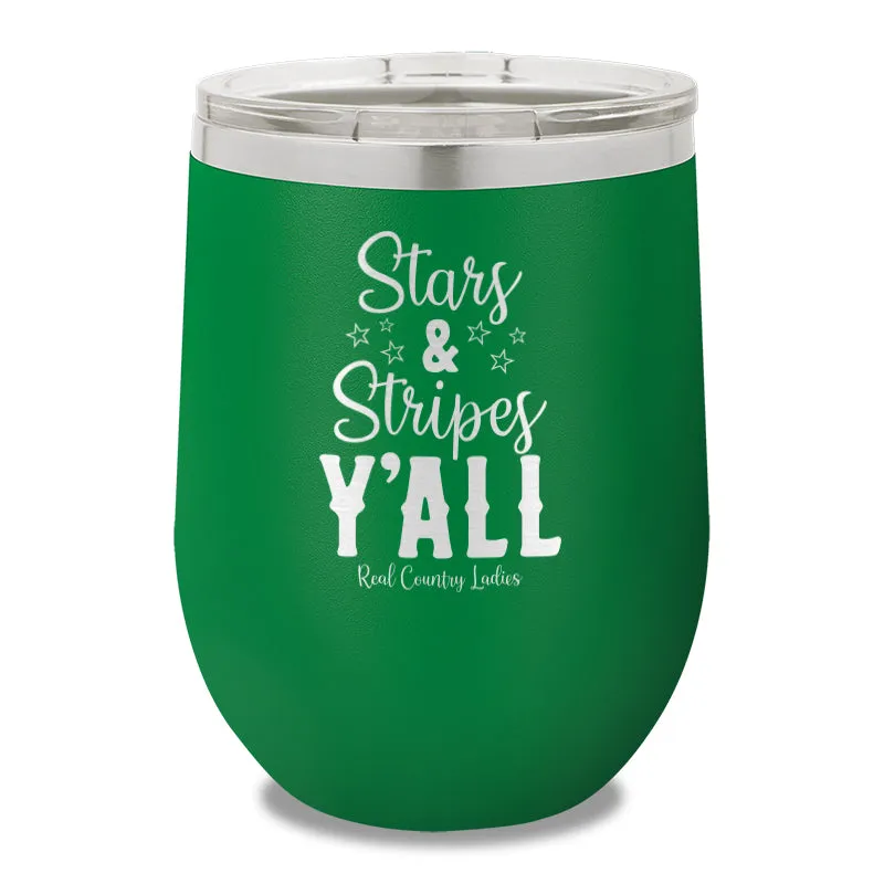 Stars And Stripes Y'all 12oz Stemless Wine Cup