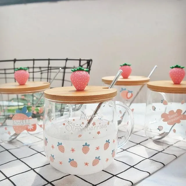 Strawberry Glass Cup