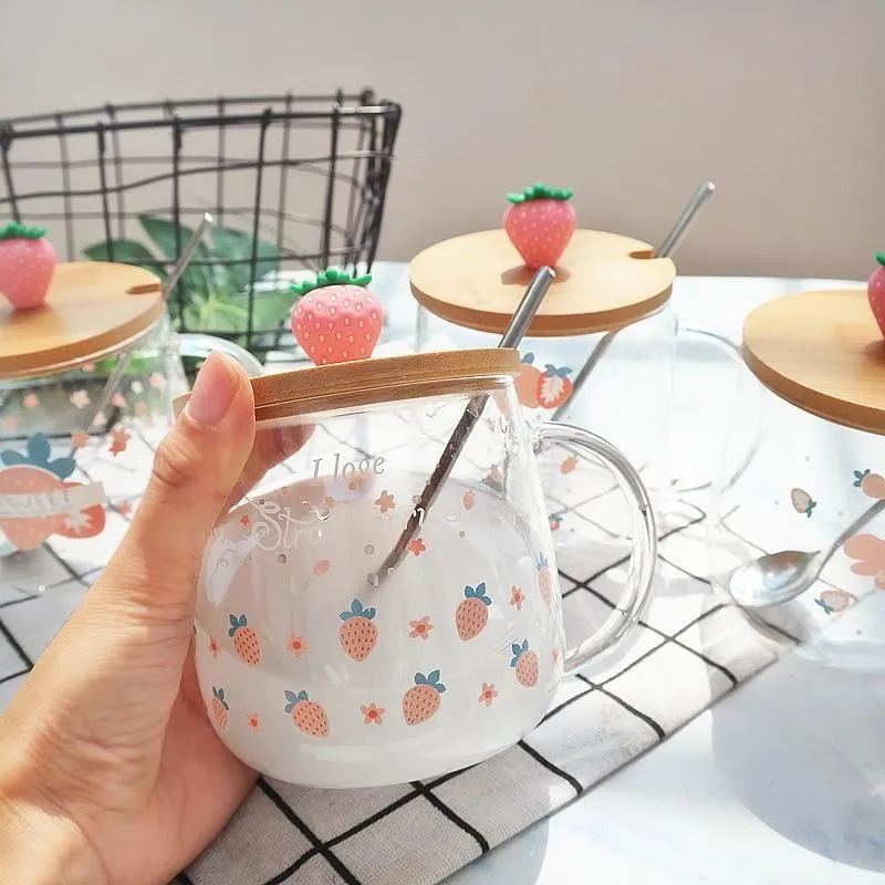 Strawberry Glass Cup