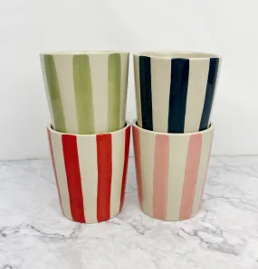 Striped Stoneware Cups