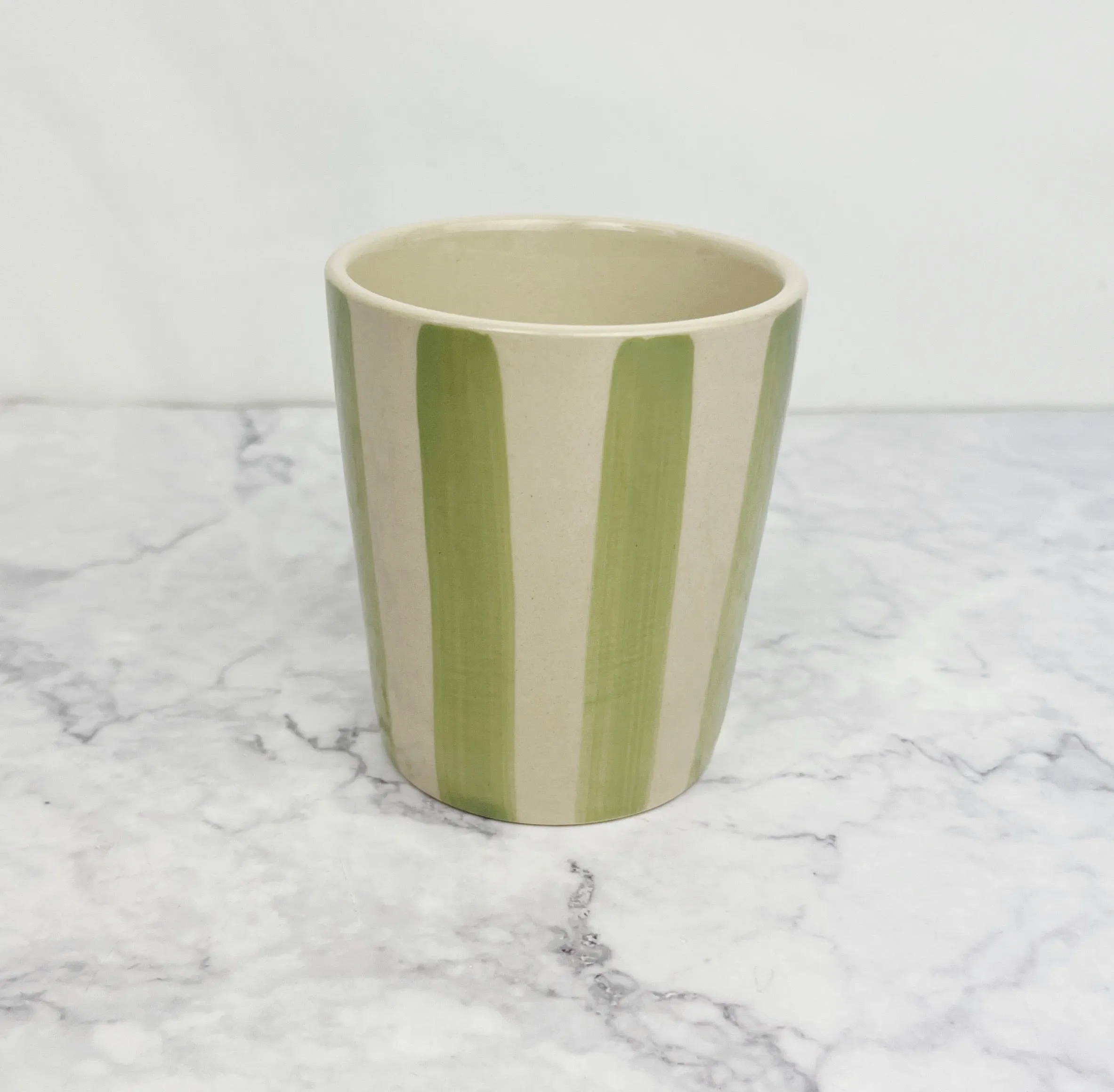 Striped Stoneware Cups