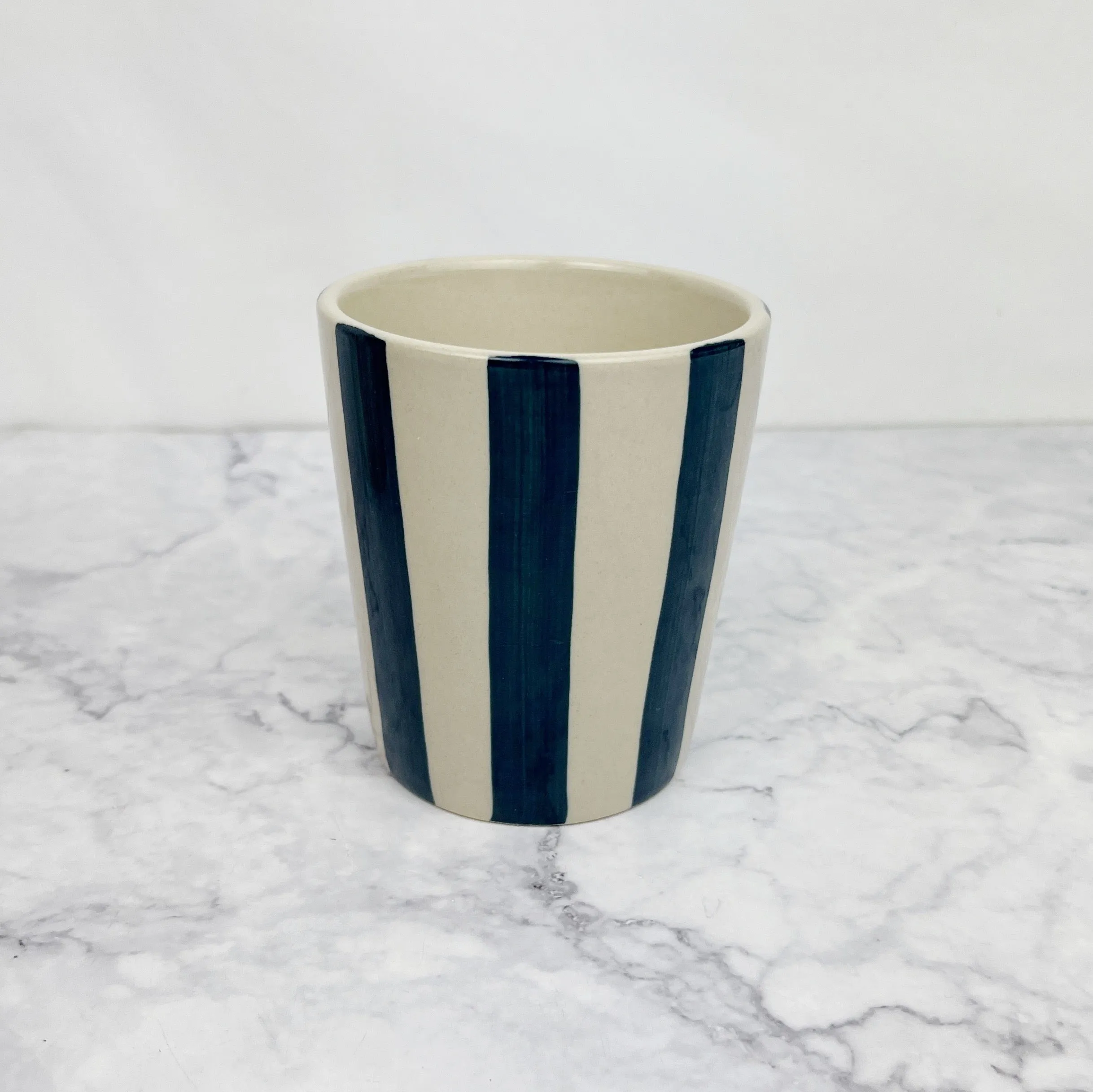 Striped Stoneware Cups