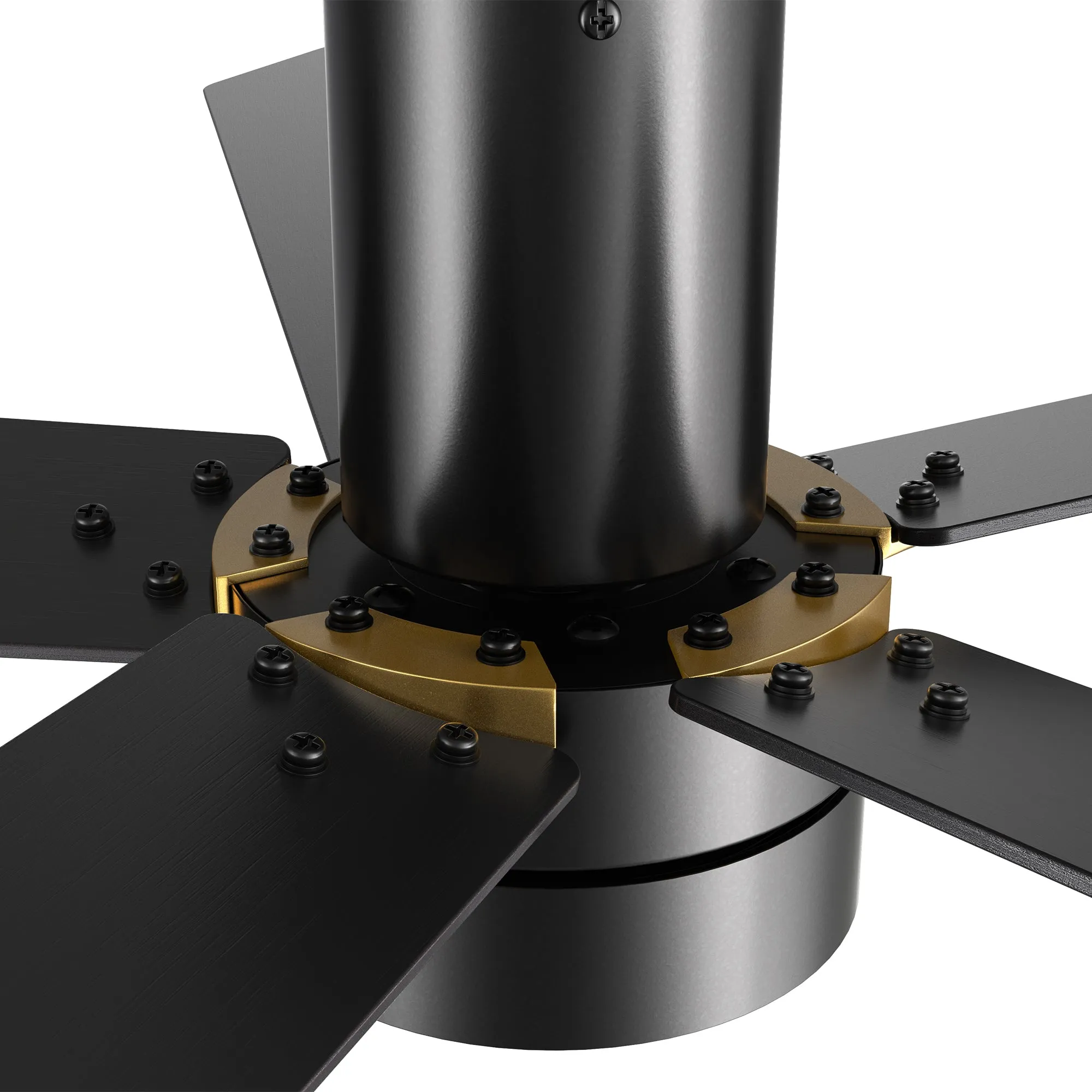 TAMPA 52 inch 5-Blade Flush Mount Smart Ceiling Fan with LED Light Kit & Remote- Black/Black