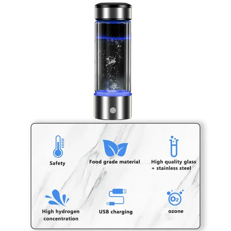 ```Transform Your Water Anywhere: Portable Hydrogen Water Filter Cup - Alkaline Water Maker with Electrolysis Technology - Stay Hydrated On-the-Go```