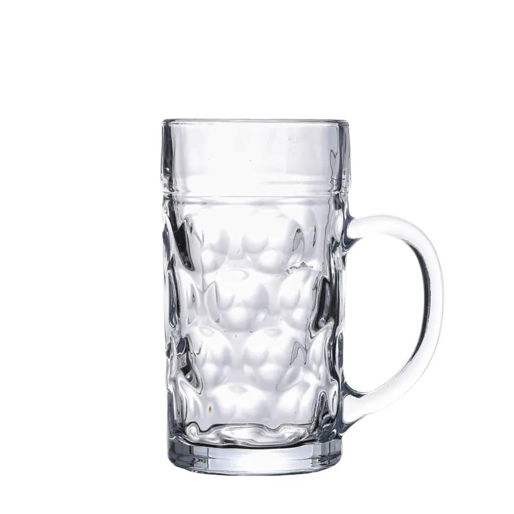 vidaXL Beer Mugs with Handle Glass 6 pcs 1000 ml