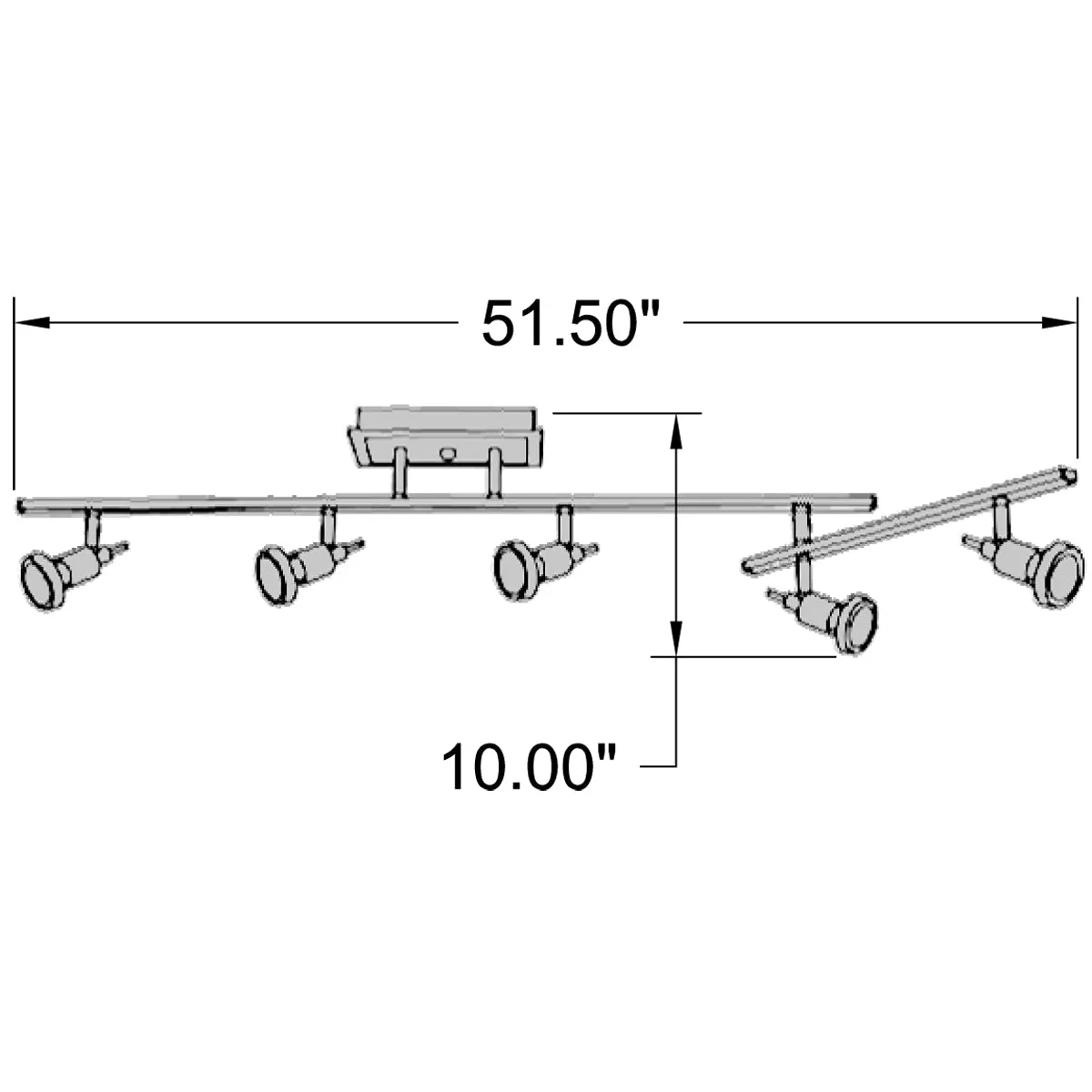 Viper 5 Light Adjustable LED Track Light Fixture, Bronze