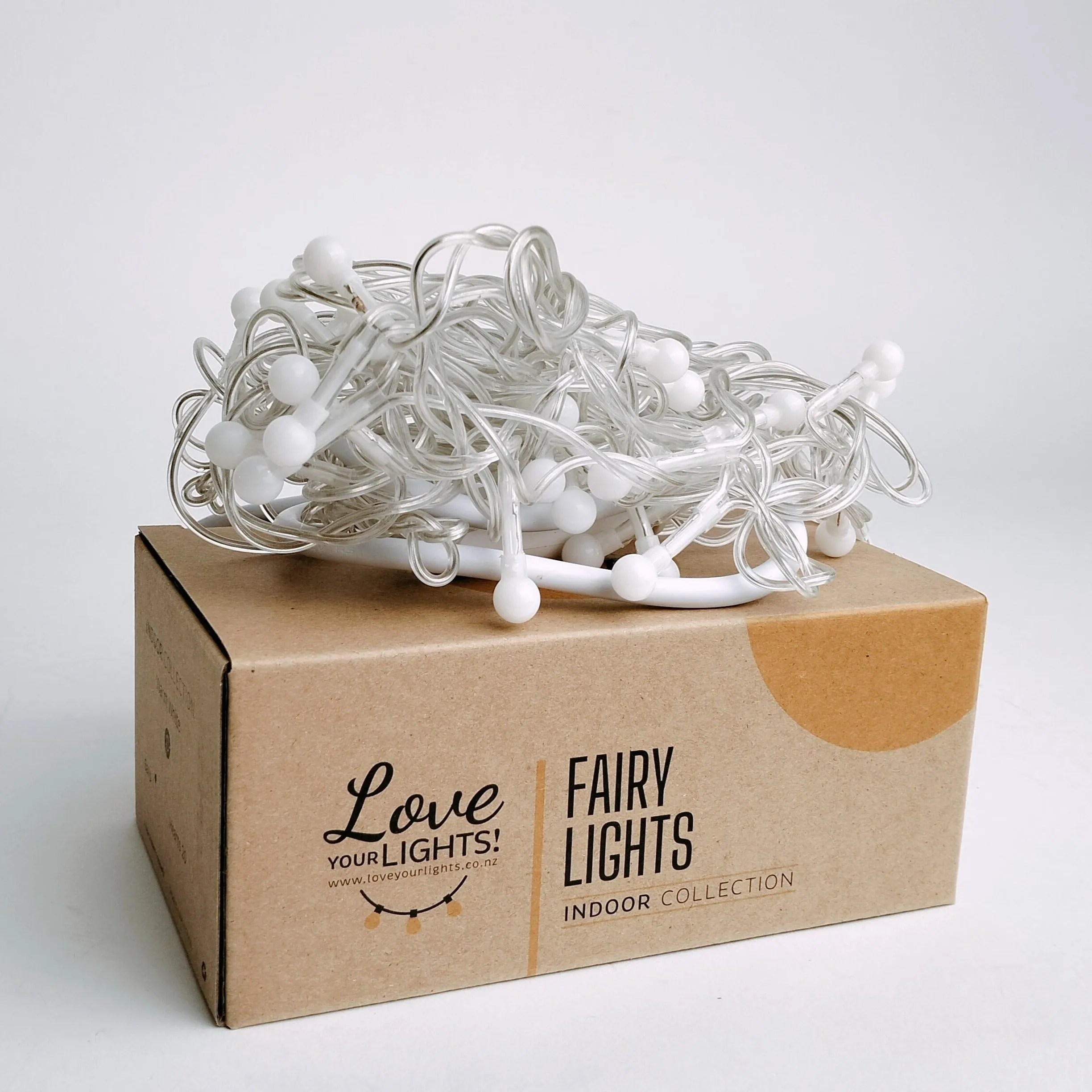 White Ball Fairy Lights | 40 LED Bulbs | Decorative Indoor