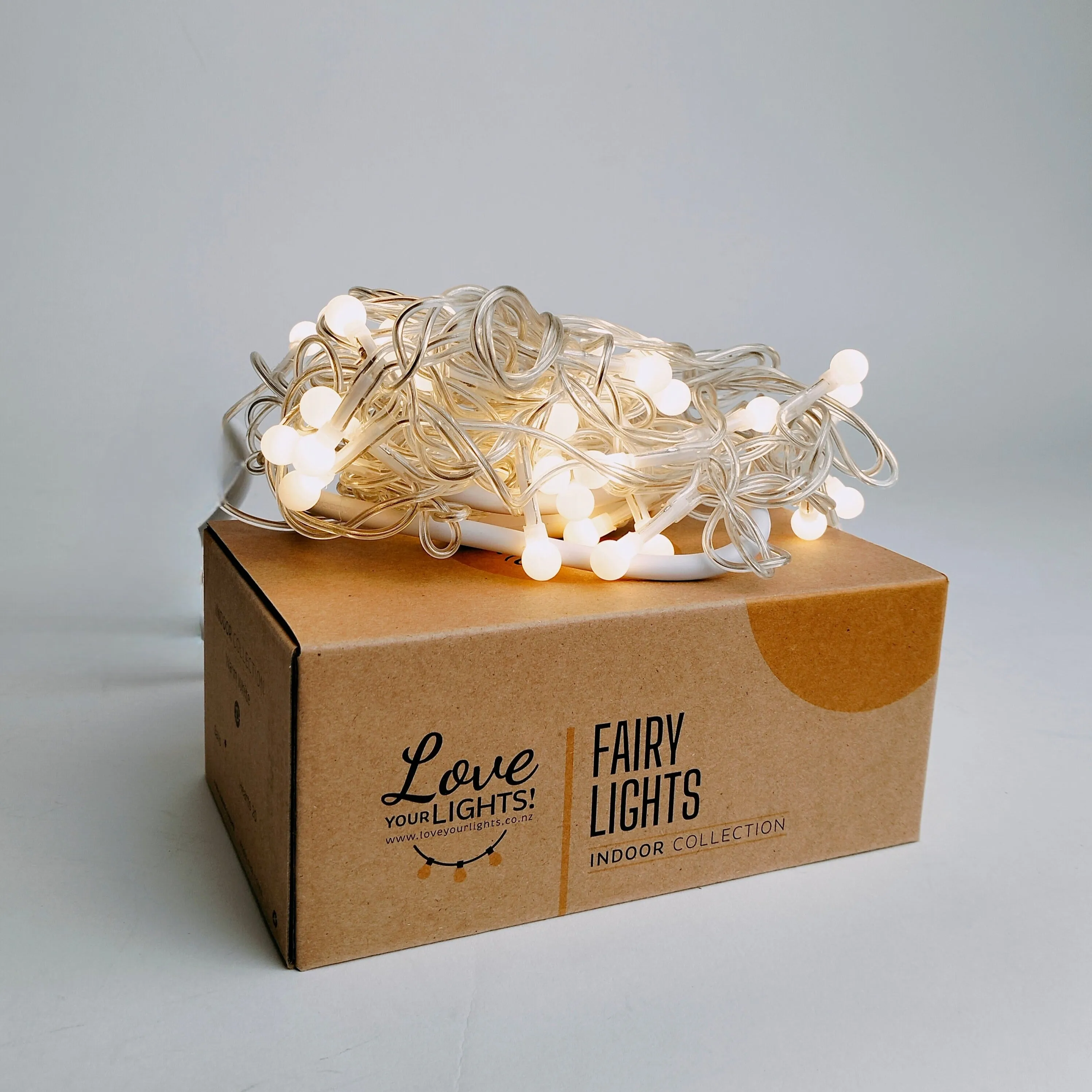 White Ball Fairy Lights | 40 LED Bulbs | Decorative Indoor