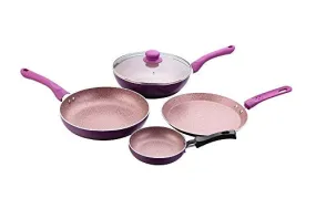 Wonderchef Royal Velvet Induction Base Aluminium Cookware Set, 4-Pieces, Purple