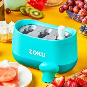 Zoku Blue Quick Ice Pop Maker with 3 Popsicle Molds | 8 x 4 x 5 inches