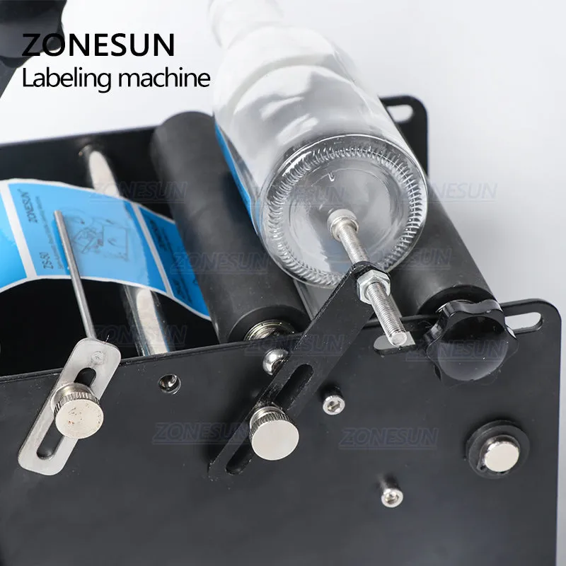 ZONESUN ZS-50P Manual Round Bottle Adhesive Sticker Label Applicator For PET Plastic Bottle Packing Labeling Machine